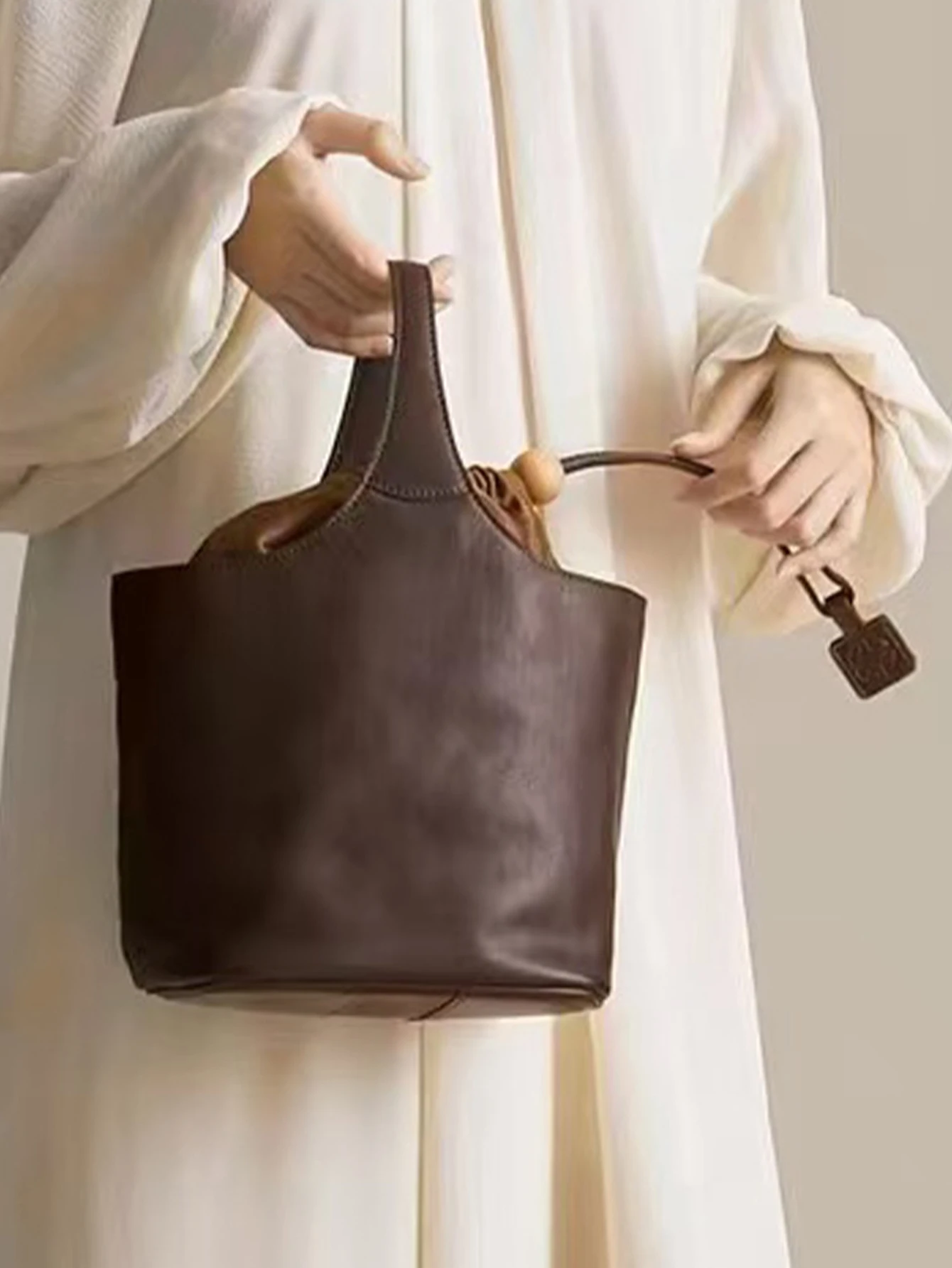 

New fashion retro flower basket cabbage basket large capacity handbag solid color simple daily casual bouquet