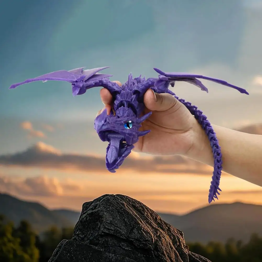 Simulated Dragon Ornament 3d Printed Dragon Toy with Articulated Joints Movable Bird Fidget Figurine Action Figure for Kids