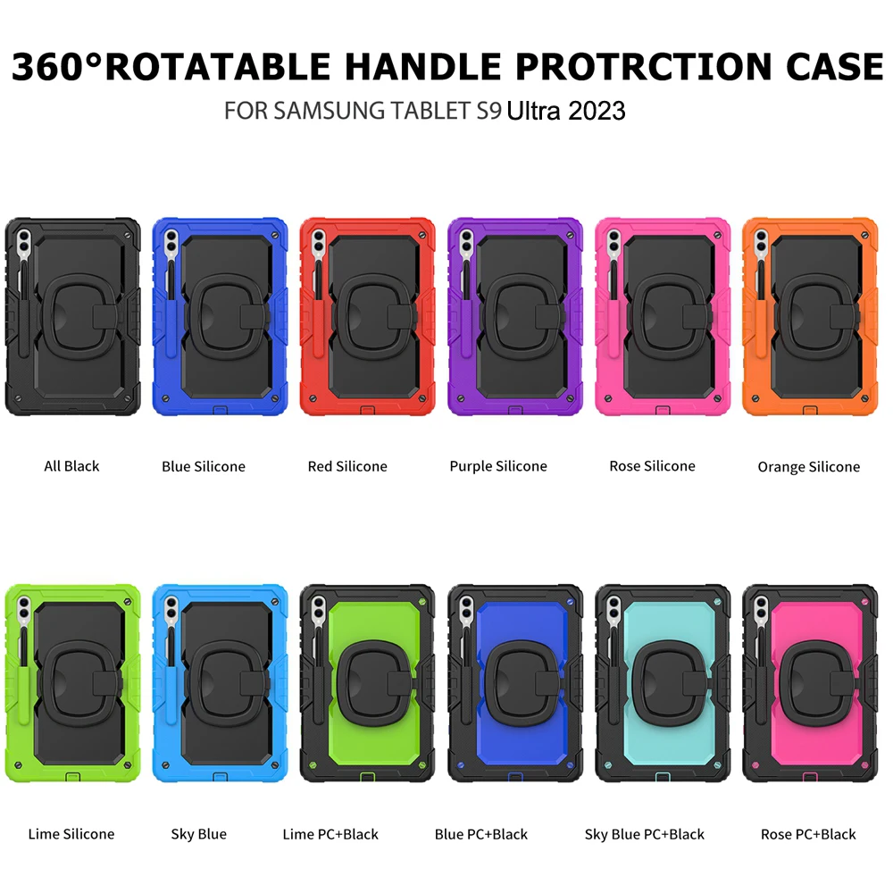 Imagem -06 - Shockproof para Samsung Galaxy Tab s9 Ultra Alça de Ombro Suporte Tablet Capa Crianças Case Shockproof s9 Sm-x910 14.6 2023 Case