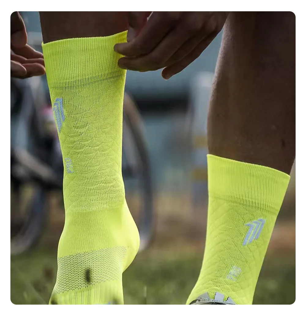 BCBE-ING Radsocken, atmungsaktiv, professionelle Sportsocken für Herren und Damen, bequeme, hochelastische, rutschfeste Outdoor-Fahrradsocken – Detail 13