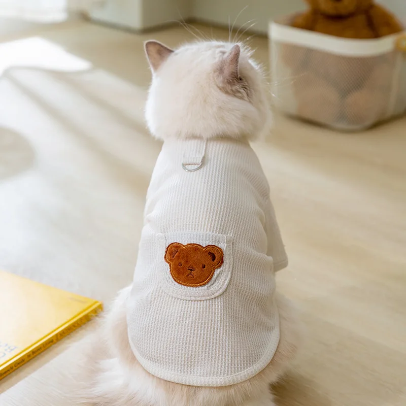 Spring/Summer Cat Feet INS Bear T-shirt Dog Small and Medium Sized Dog Teddy Pet Cat Clothes Dog Shirt Puppy Clothes