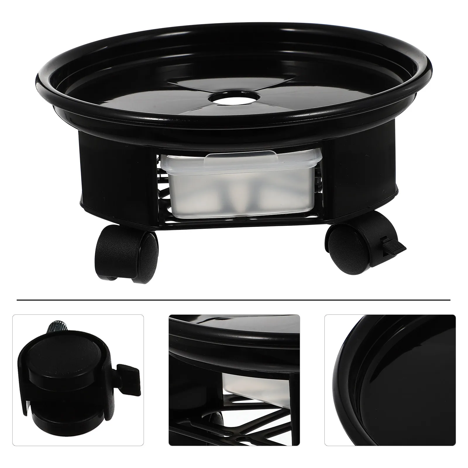 

Стильная пластиковая подставка для цветочных горшков с гладкими вращающимися колесами и водонепроницаемым поддоном для балкона, патио, гостиной.