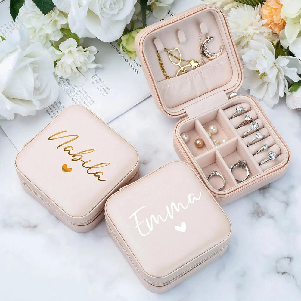 Wedding Supplies Personalized Custom Jewelry Box Bridesmaid Gifts Bachelorette Party Favors Travel Birthday Gift for Her