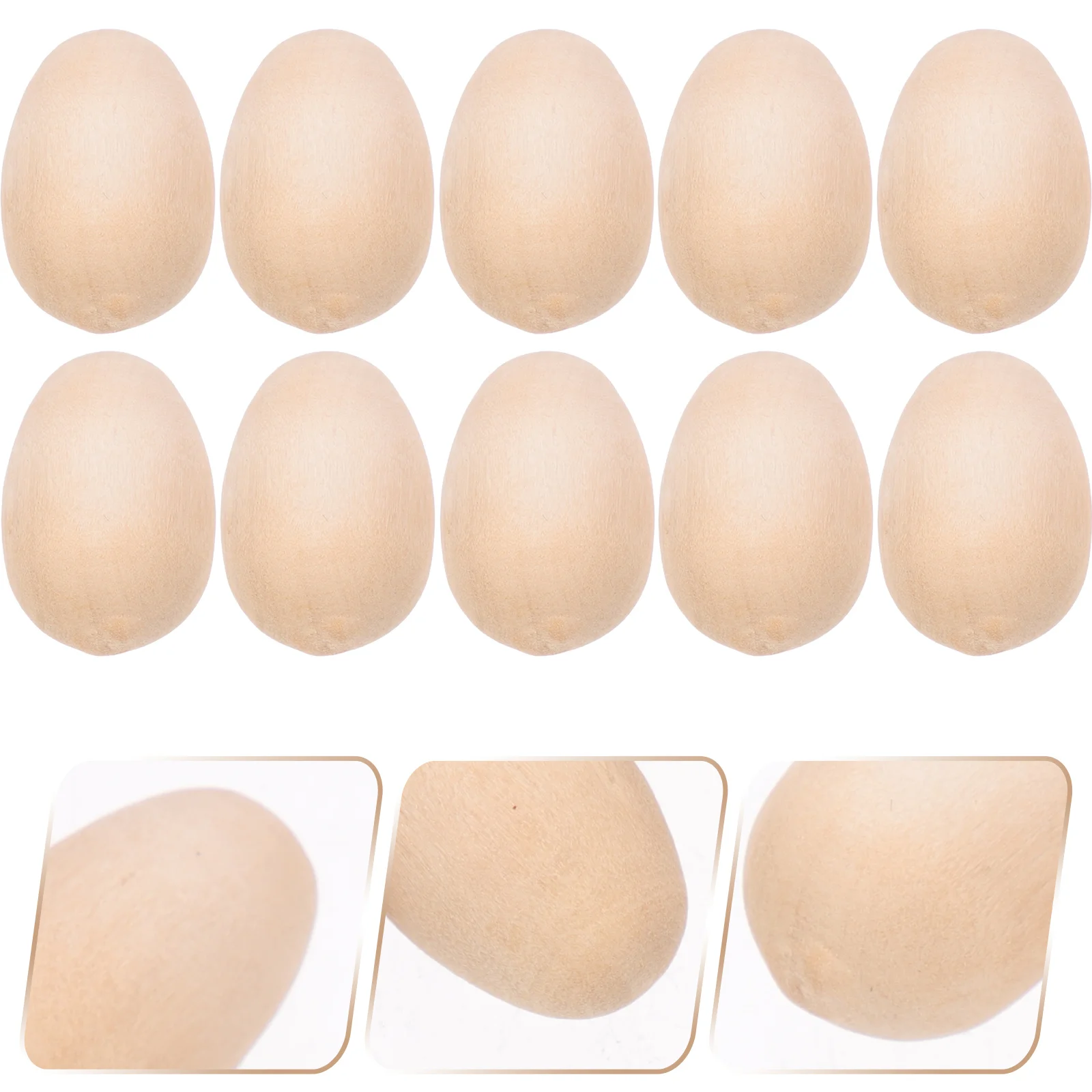 

100 Pcs Wooden Imitation Eggs Easter Decors Party Decorations Crafts for Kids Desktop Toy Creative