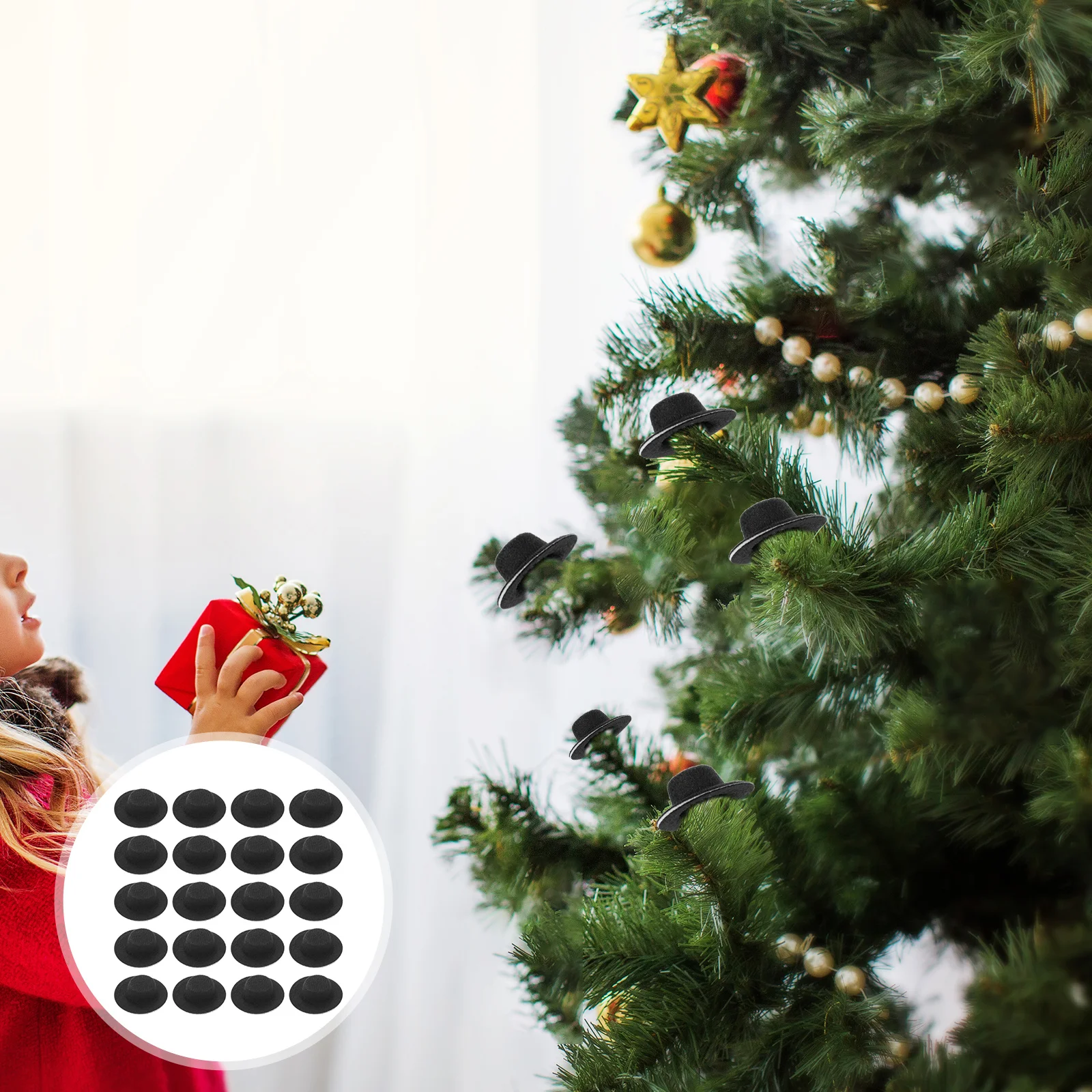 20 Pcs Mini Hat Christmas Decorations Dolls Small DIY Accessories Snowman Craft Accessory Adorable Hats Decorative Kids Crafts