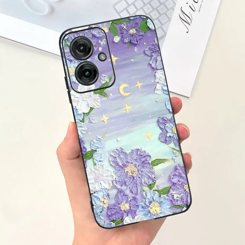 For Motorola Moto G55 Case G 55 2024 Lovely Milk Cow Cat Painted Soft Silicone Matte Protective Cover For Moto G55 5G Phone Case