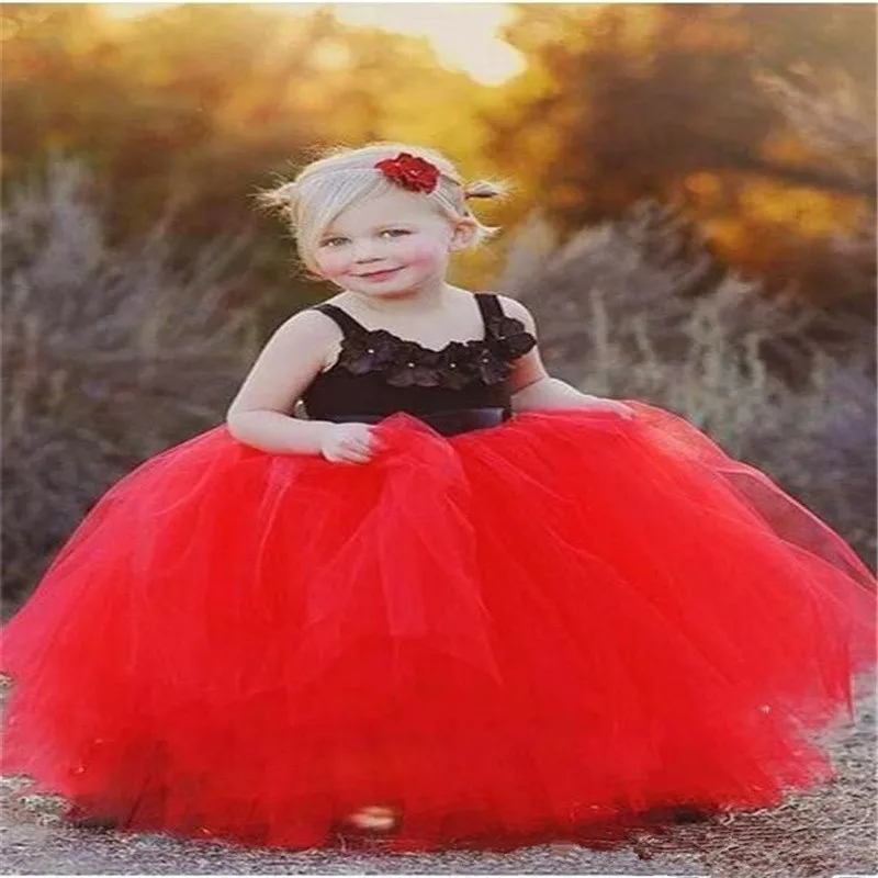 

Sleeveless Luxurious Flower Girl Dresses Fluffy Tulle Lace Ball Gown Child First Holy Communion Dress Kids Pageant