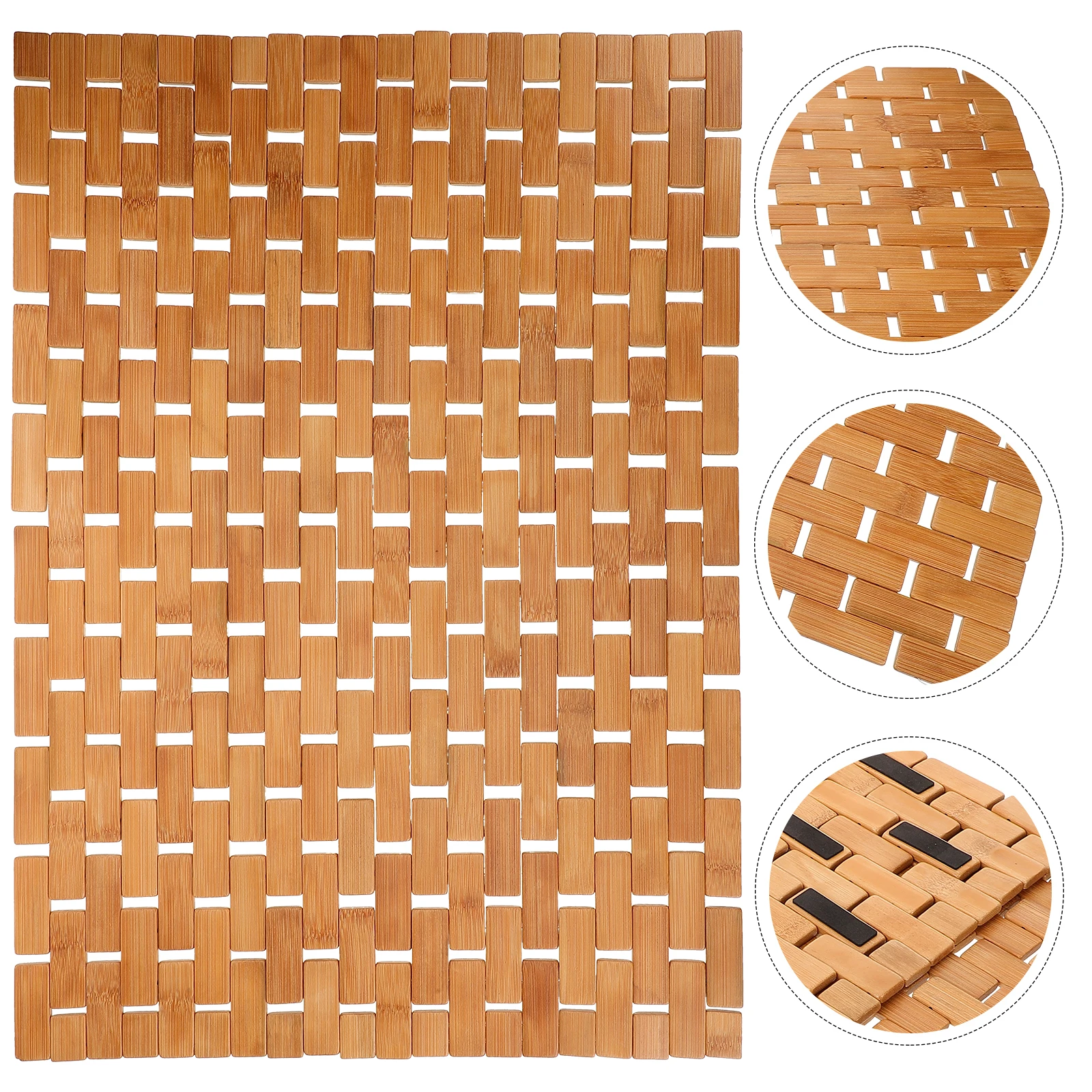 

Bamboo Shower Mat Non Slip Bathtub Floor Cushion For Bathroom Hotel Home Anti-Slip Bath Mat Bamboo Non Skid Shower Pad