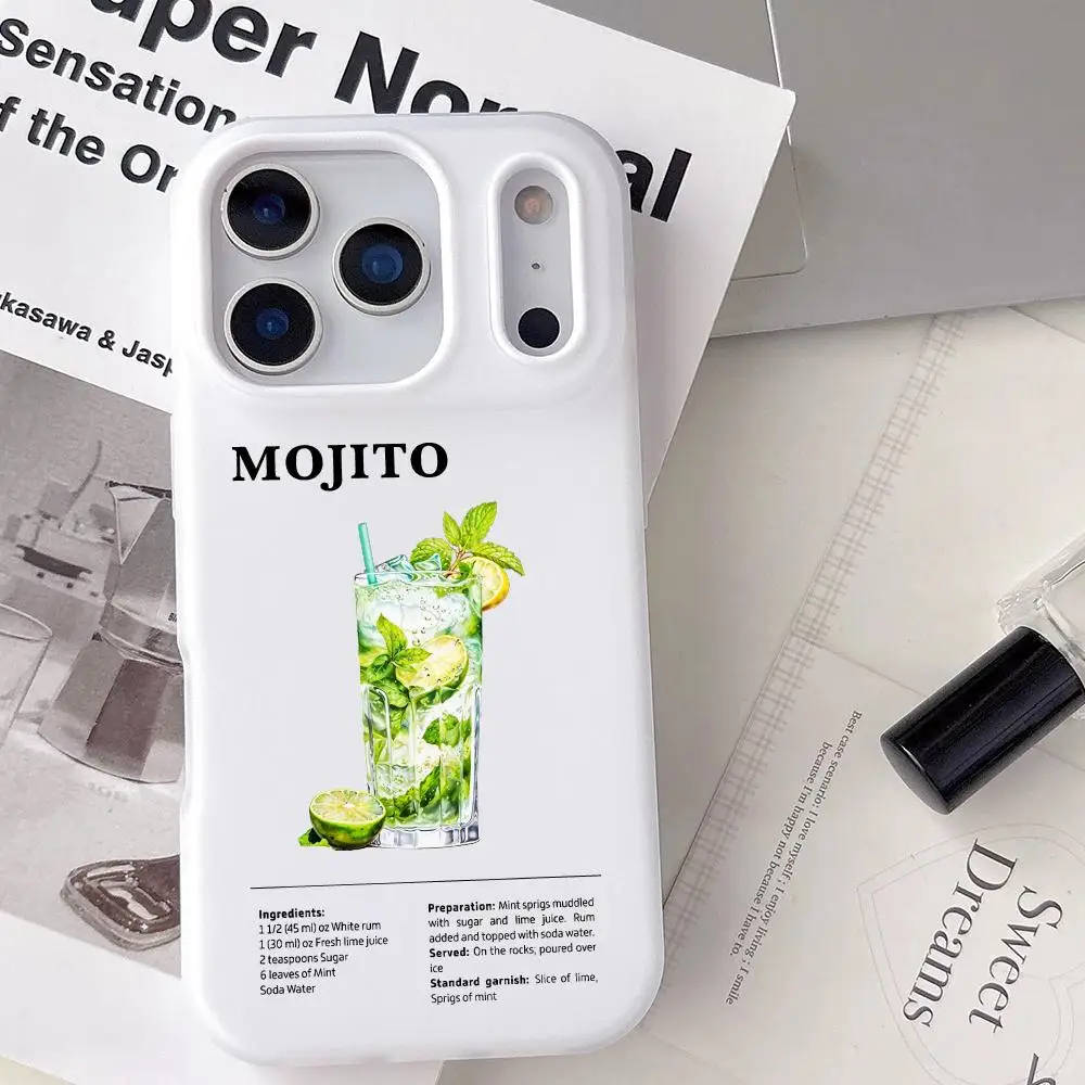 

Art Cocktail Phone Case For iPhone 17 16 15 14 13 12 11 Pro Max Plus Mini Case Clear Jelly Shockproof Soft Cover