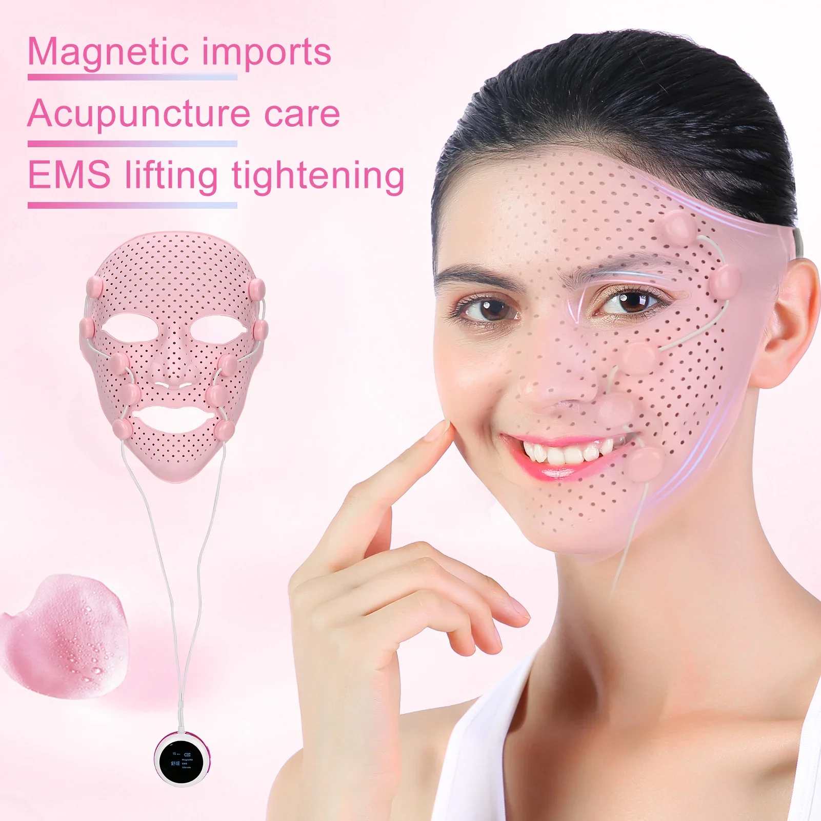 Siliconen Ems Gezichtsmasker Elektrische V-Vormige Face Lifting Afslankend Gezicht Massager Anti Rimpel Ems Vibratie Therapie Apparaat Schoonheid