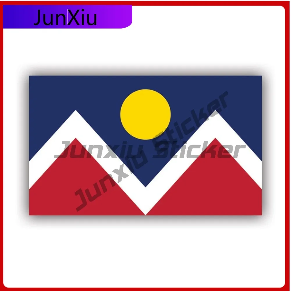 

Denver Flag Sticker Weather Resistant Waterproof Cool For Laptop Bumper Car Body Easy To Remove Self Adhesive Decoration