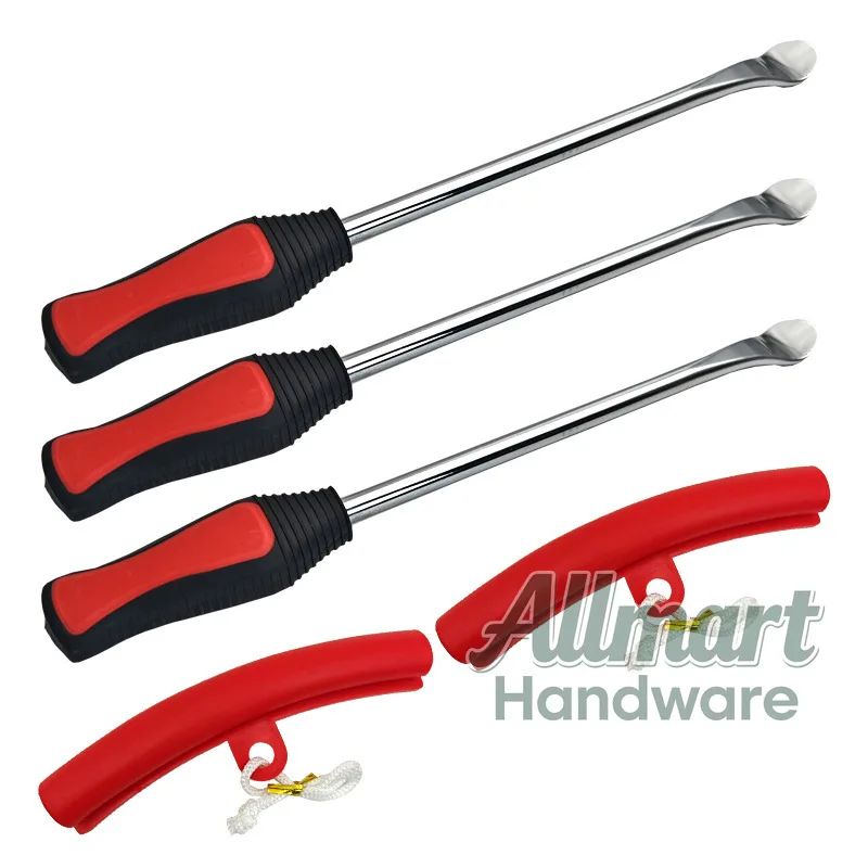 Professional motorcycle lever tool spoon tire repair pry bar set, steel ring protection cover, tire scraping pry bar set