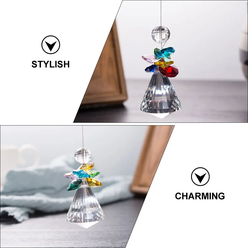 

3Pcs Crystal Angel Pendant Unique Delicate Craftsmanship Home Garden Decor DIY Window Hanging Crystal Decor Pendant DIY