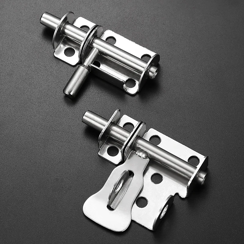 Stainless Steel Door Latch Solid Sliding Bolts Latch Hasp Home Hardware Gate Safety Toilet Door Lock