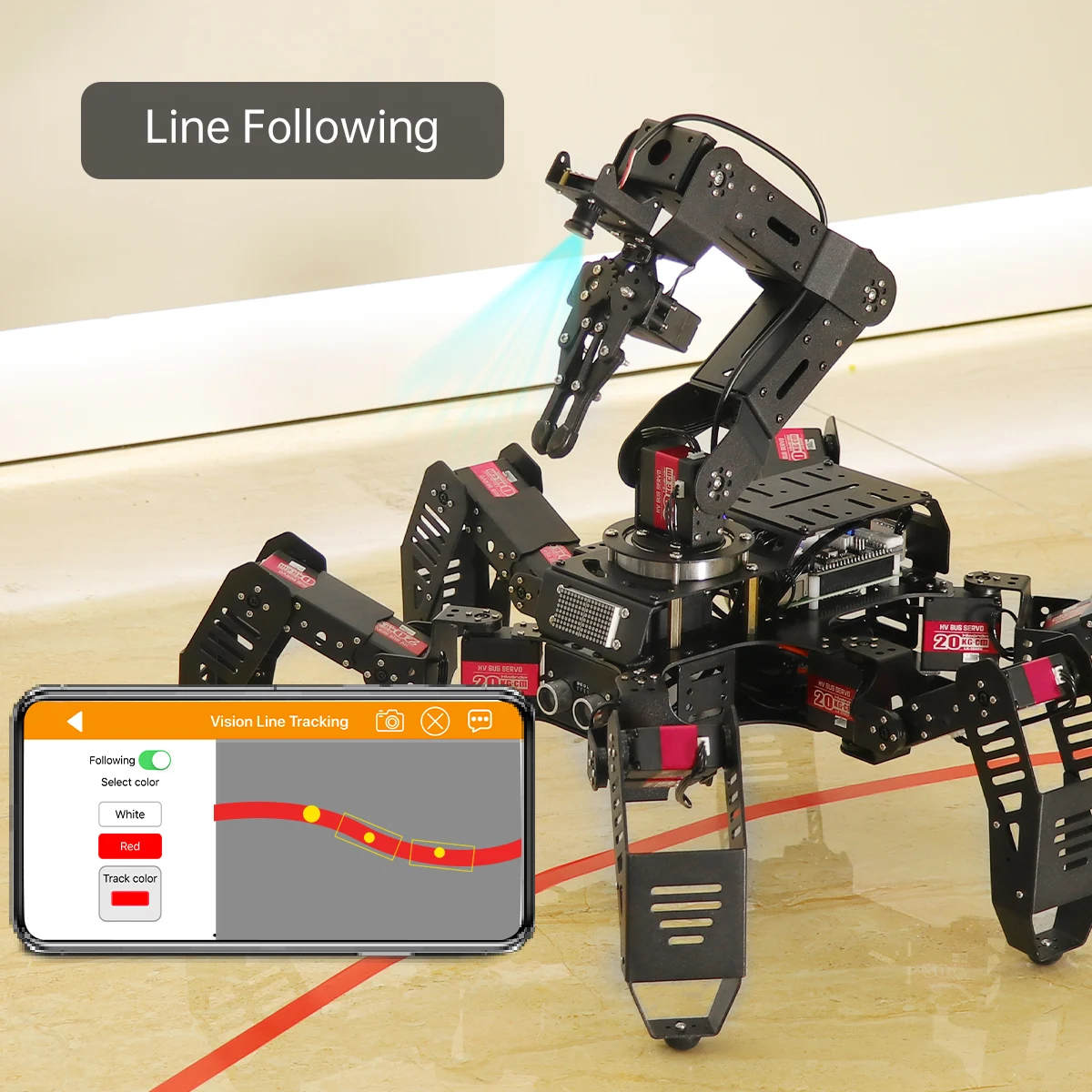 NEW Hiwonder SpiderPi Pro AI Vision Hexapod Spider Robot with Programmable Robotic Arm for Raspberry Pi 4B/5 Education Robotics