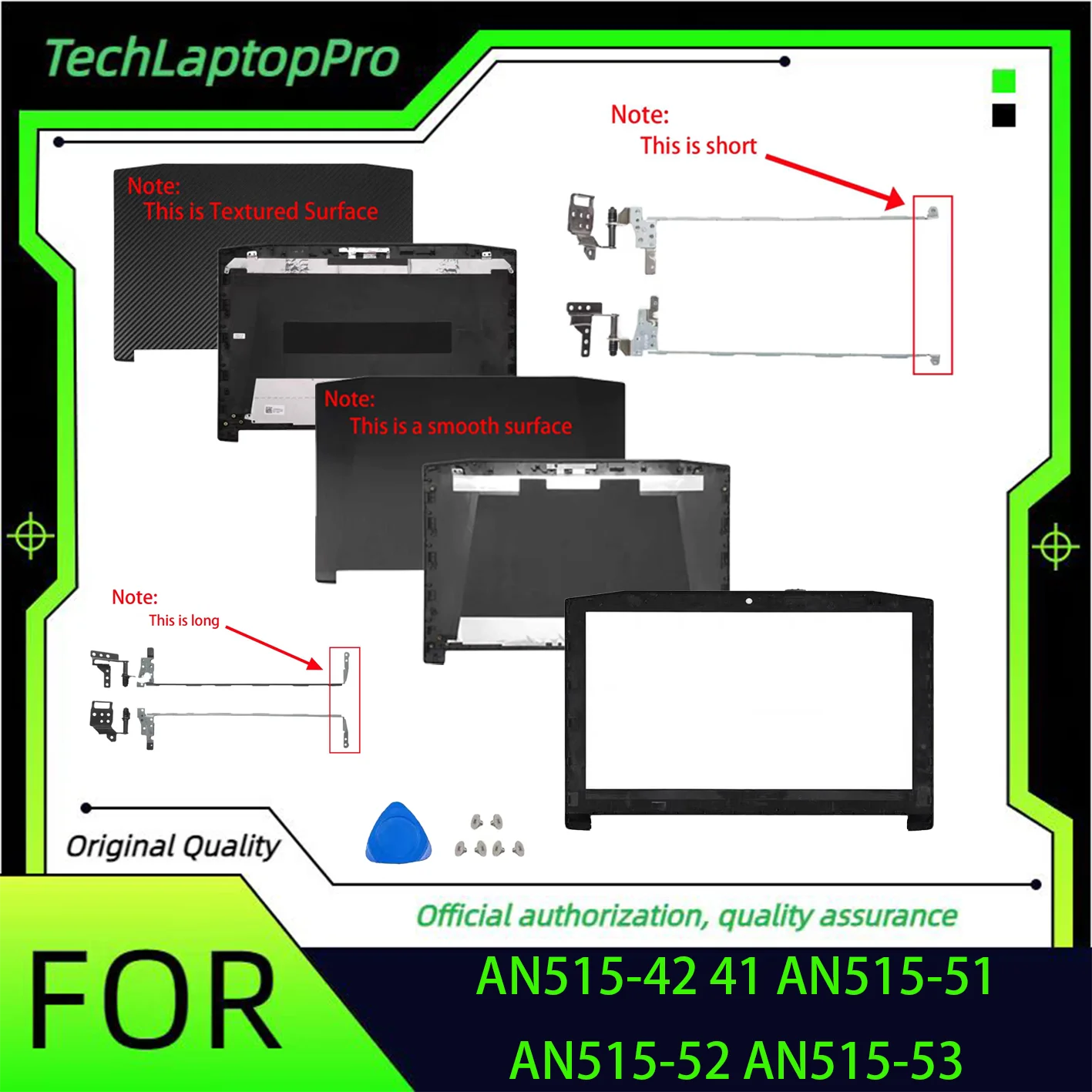 For Nitro5 AN515-41 AN515-42 AN515-51 AN515-52 AN515-53 N17C1 Laptop LCD Back Cover/Front Bezel/Hinges L&R