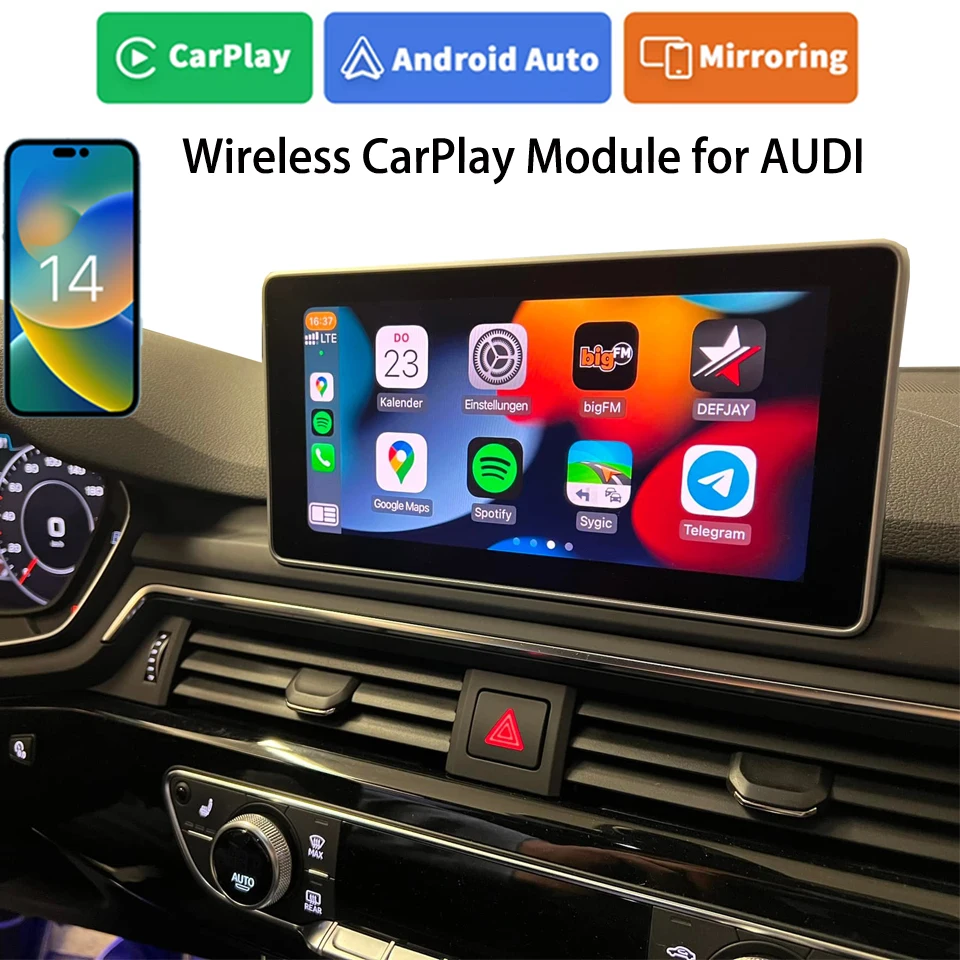 iCarPlay Phone Navigation Apple Map Android Youtube Car Play Kit AUDI A3 A4 A5 A7 Q2 Q5 Q7 MMI Radio 2015-2022