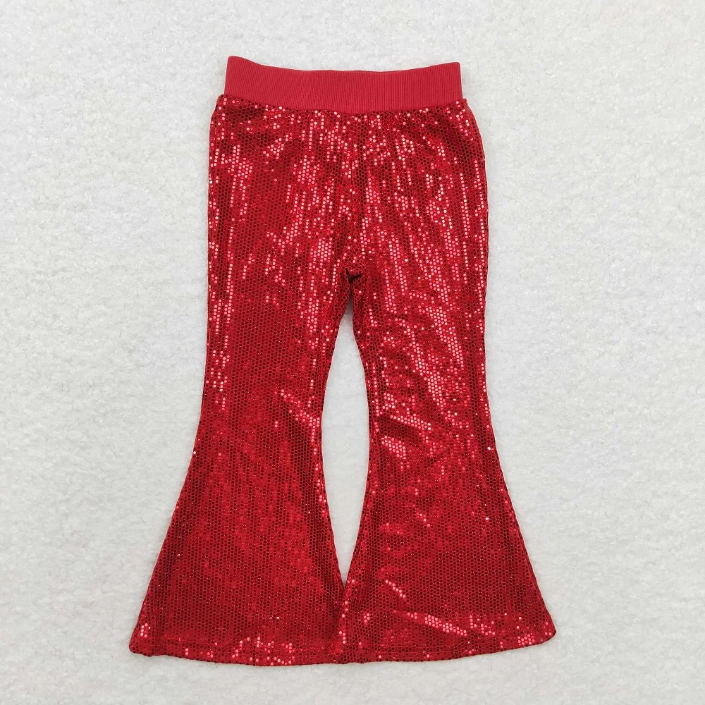 New Fashion Autumn And Winter Baby Toddler Girls Purple Mesh Sequined Trousers Wholesale Boutique Children Long Pants RTS