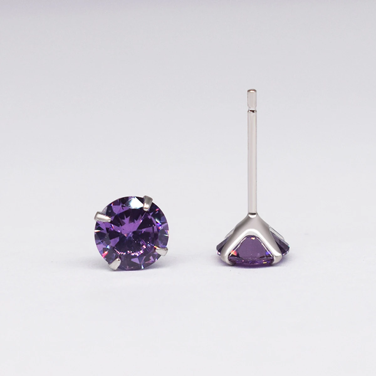 

4mm 6mm 8mm multicolour cubic zirconia and S925 stud elegant charming lovely earrings 1pair for women daily life or party