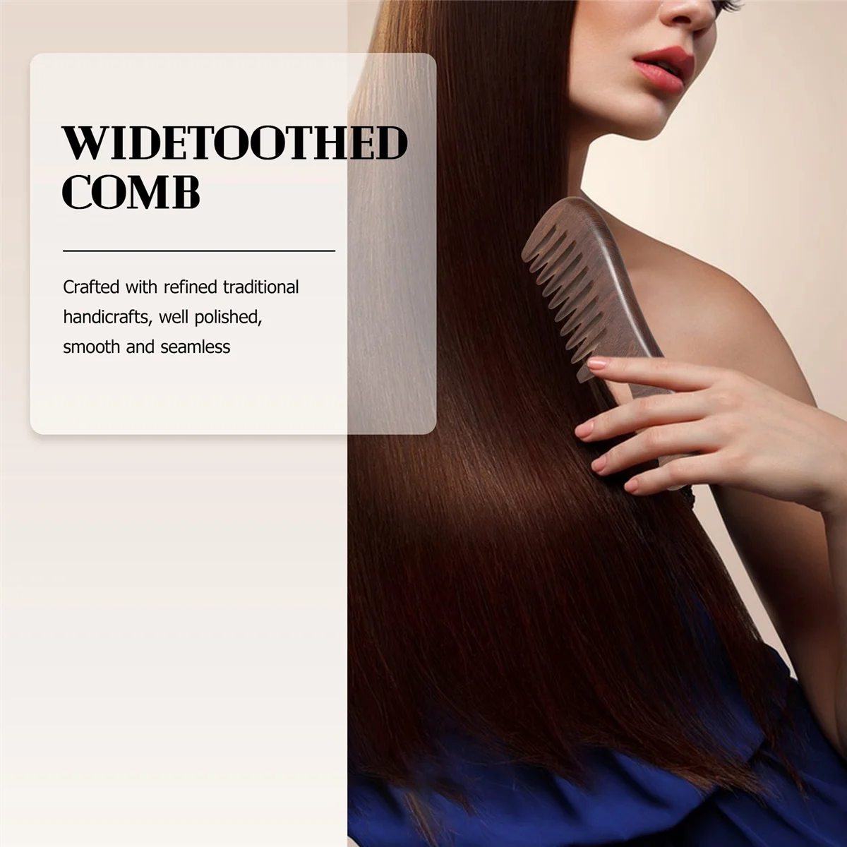 A97G خشب الصندل مشط واسع الأسنان الشعر المجعد المحمولة الخشنة الأسنان مشط خشبي أداة تدليك الشعر الخشنة