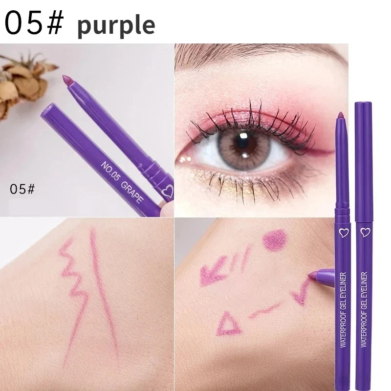 5 Colors Eyeliner Pencil Waterproof Long-lasting Blue Black Brown Easy Wearing Eyeliner Pen