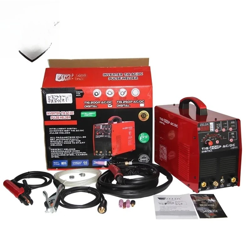 Welding Machine 200A Inverter AC DC Pulse TIG MIG Stick Welder for Aluminum Stainless Steel Professional Industrial Home DIY