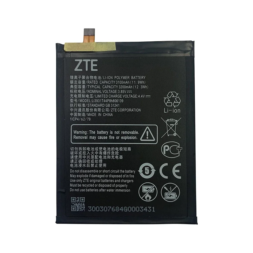 100% Original 3200mAh Li3931T44P8h806139 Battery For ZTE Blade V9 V10 /V9 Vita /V10 Vita /A7 Vita /A4 /A5 2020 /A7 2019 Bateria