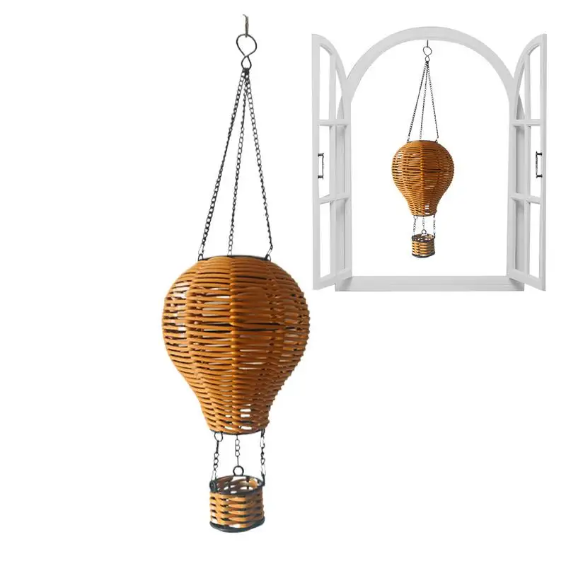 

Solar Chandelier Outdoor Solar Porch Lantern Hot Air Balloon Design Weather-Resistant Modern Bright Lamp Hangable Lighting For