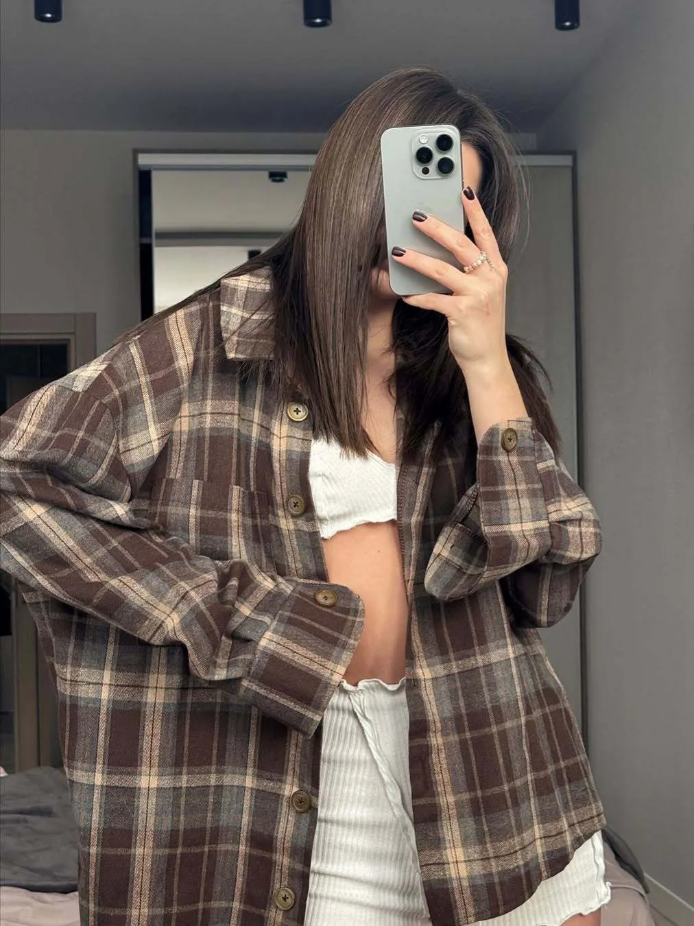 

Vintage Plaid Shirt Women Y2K Autumn Loose Long Sleeve Turn Down Collar Blusas Korean Chic Single Breasted All Match Female Tops