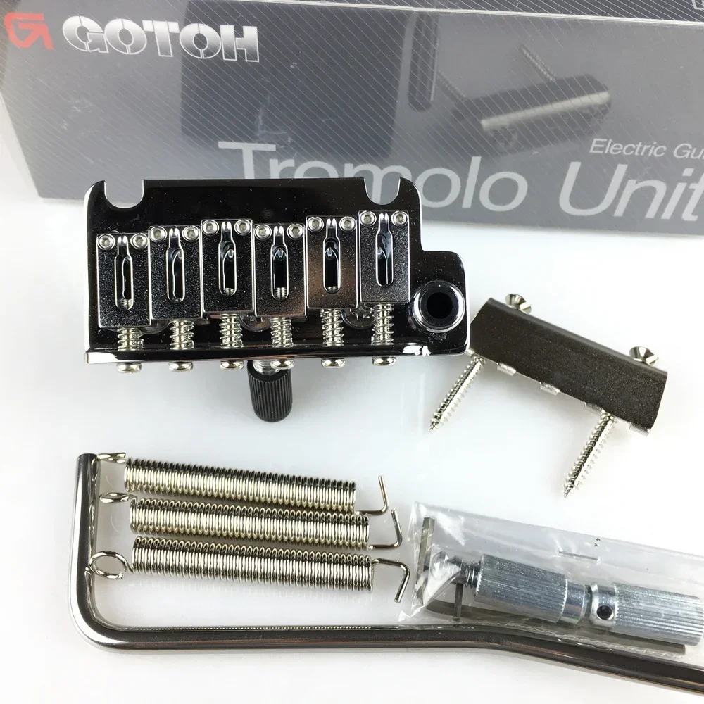 

1 Set Genuine Original GOTOH 510T-FE1 2 Points Vintage Style Electric Guitar Tremolo System Bridge MADE IN JAPAN chrome Gold