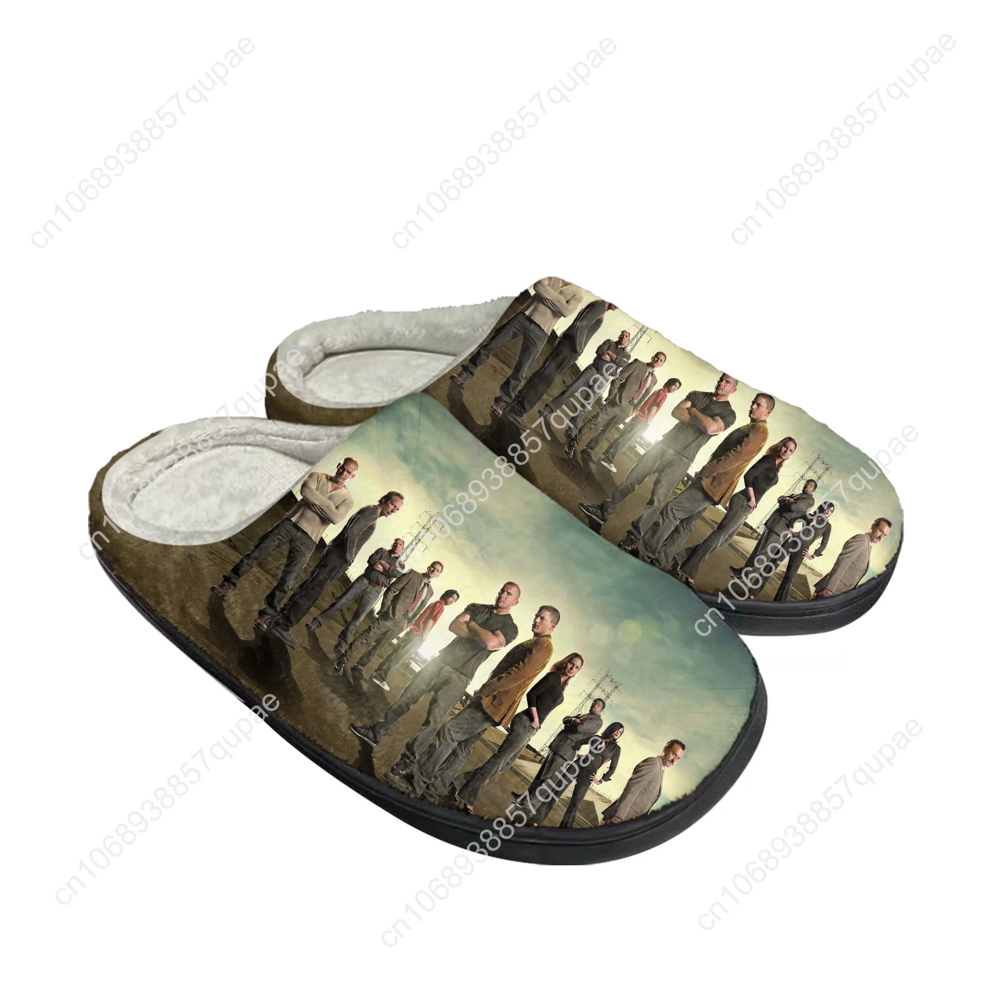 Prison Break Home Cotton Slippers Mens Womens Plush Bedroom Casual Keep Warm Shoes Thermal Indoor Slipper Customized DIY Shoe