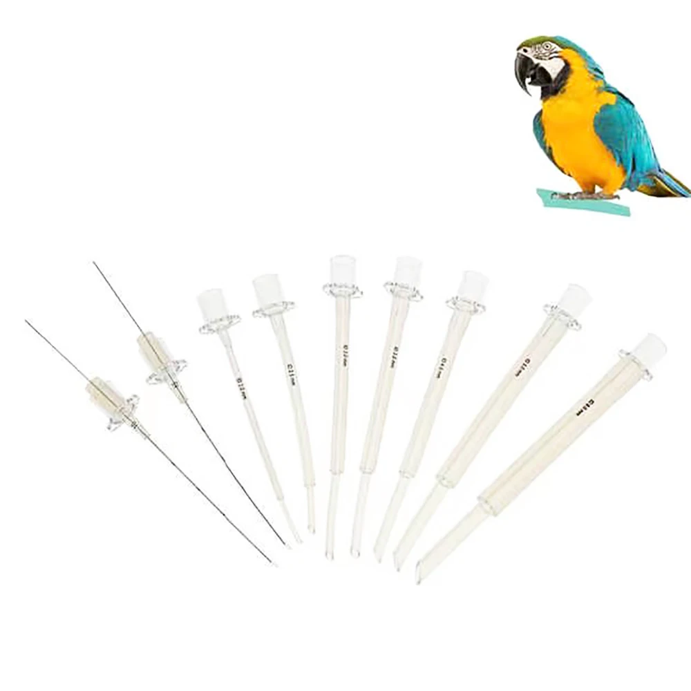 New Pet Bird Exotic Reptiles Avian Cole Bird Endotracheal Tube Guided Inbubation 1.0mm-6.0mm Silicone Supplies 9pcs Included