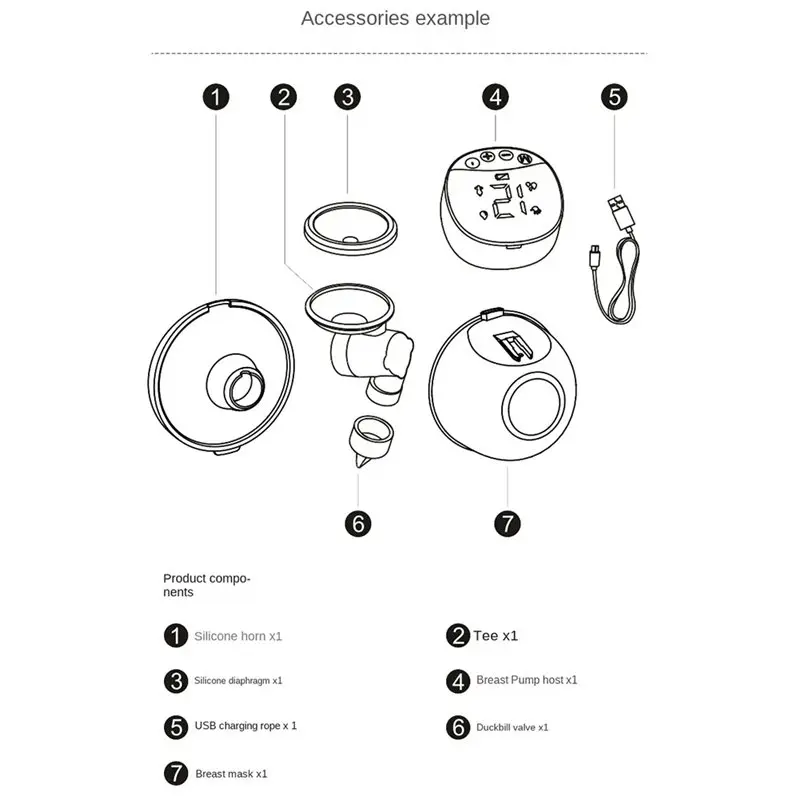 편측 무통 전동 유축기 착용형 휴대용 완전 자동 통합 핸즈프리 디자인