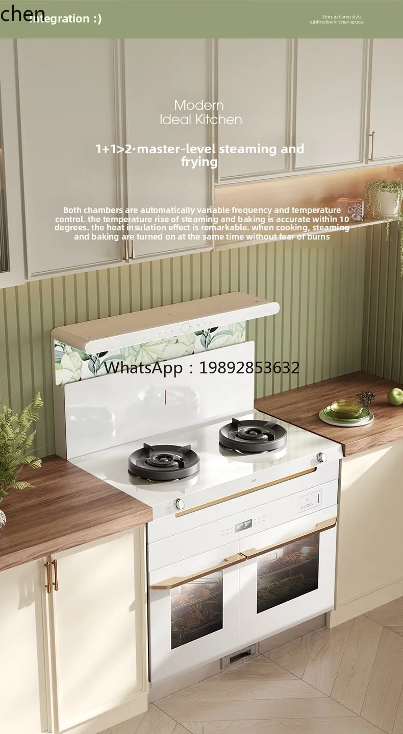 

Встраиваемая плита KX белого цвета для дома, с функцией интегрированной пароварки, инверторным управлением, для запекания слева и приготовления на пару справа.