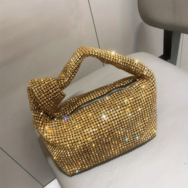 

Elegant and Shiny Dinner Handbag, Fashionable and Simple Versatile Shoulder Bag, Zipper Closure, Party Women's Bags