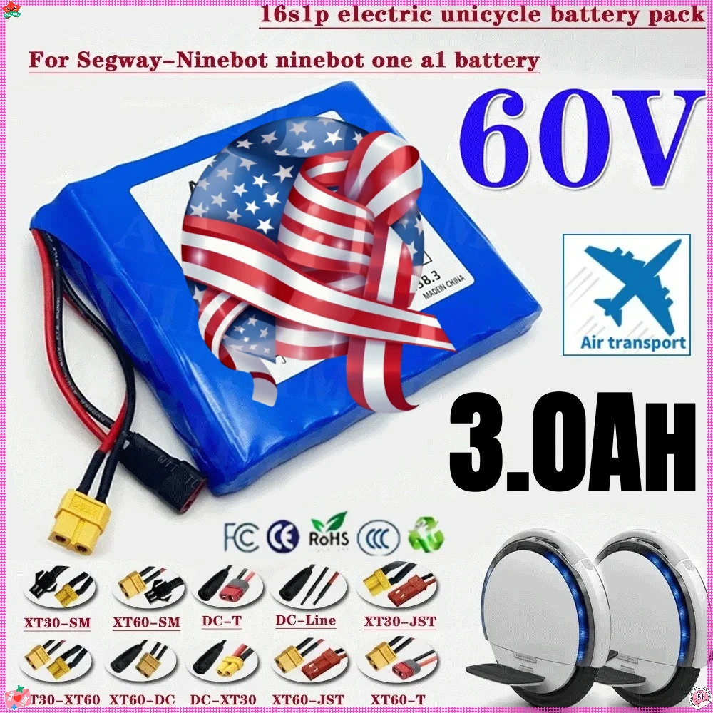 

Newly upgraded 16S1P 60V 3000mAh lithium battery pack, electric balance car torsion car 60V battery 67.2V 3Ah universal battery