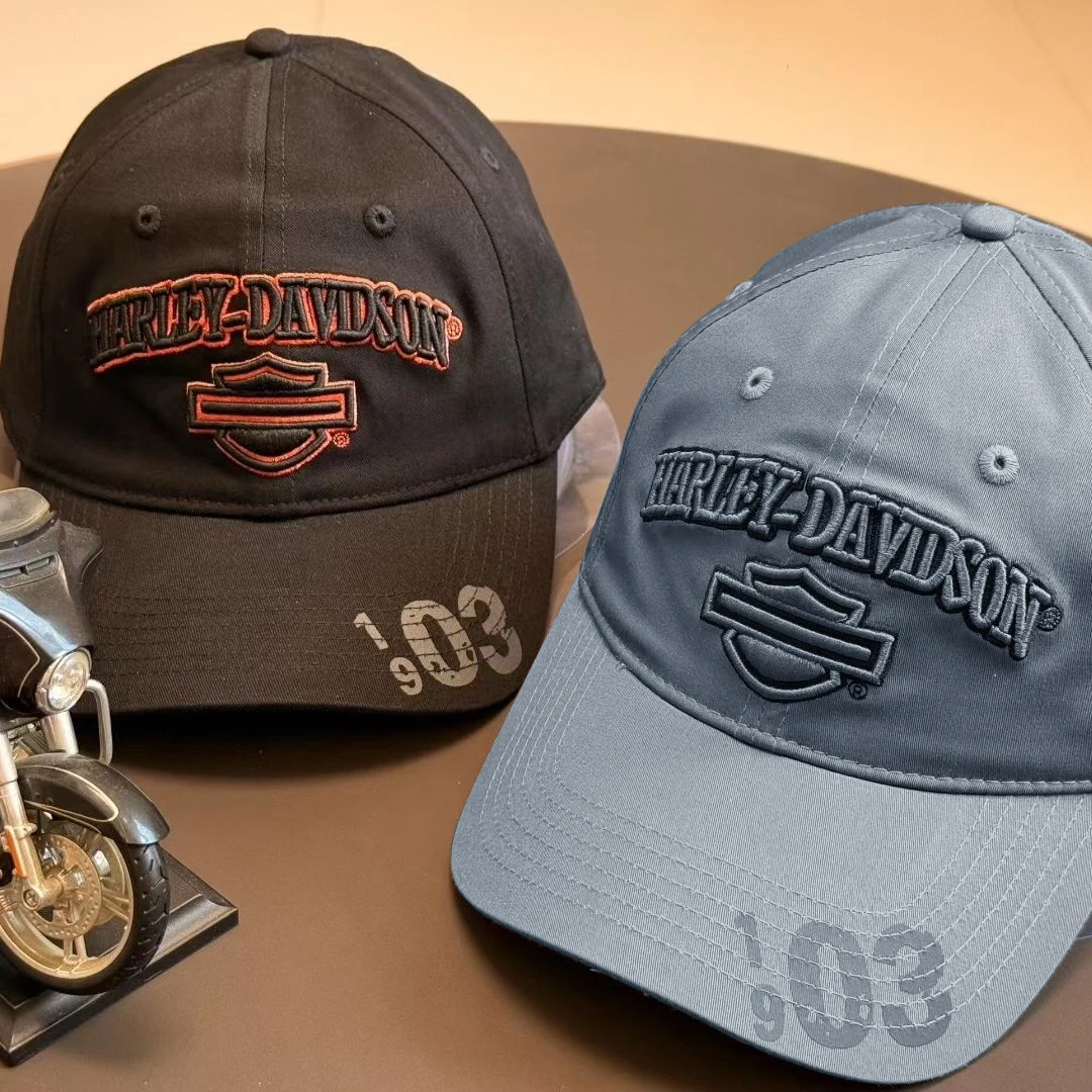 כובעי הגנה מפני השמש לאופנוע אמריקאי קלאסי עבור הארלי דיוידסון לגברים ונשים בחוץ עם רקמה בייסבול