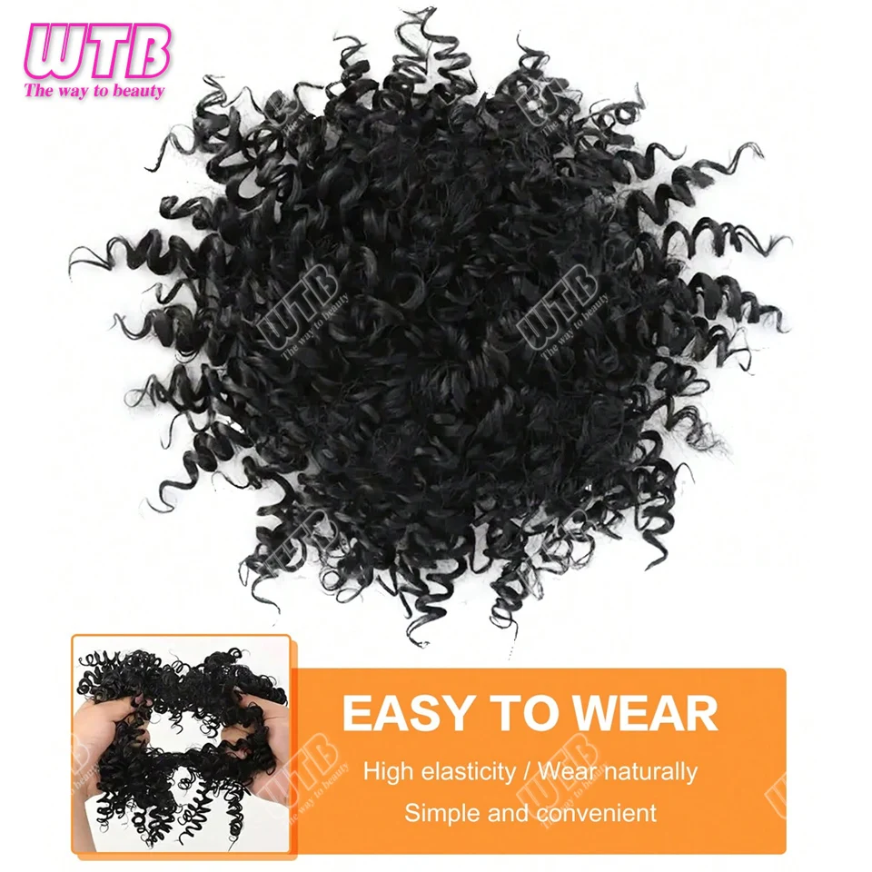 4Inch Synthetic Afro Kinky Curly Chignon Hair Extension Hair Pieces Updo Cover Hairpiece Extension Hair Bun for Women