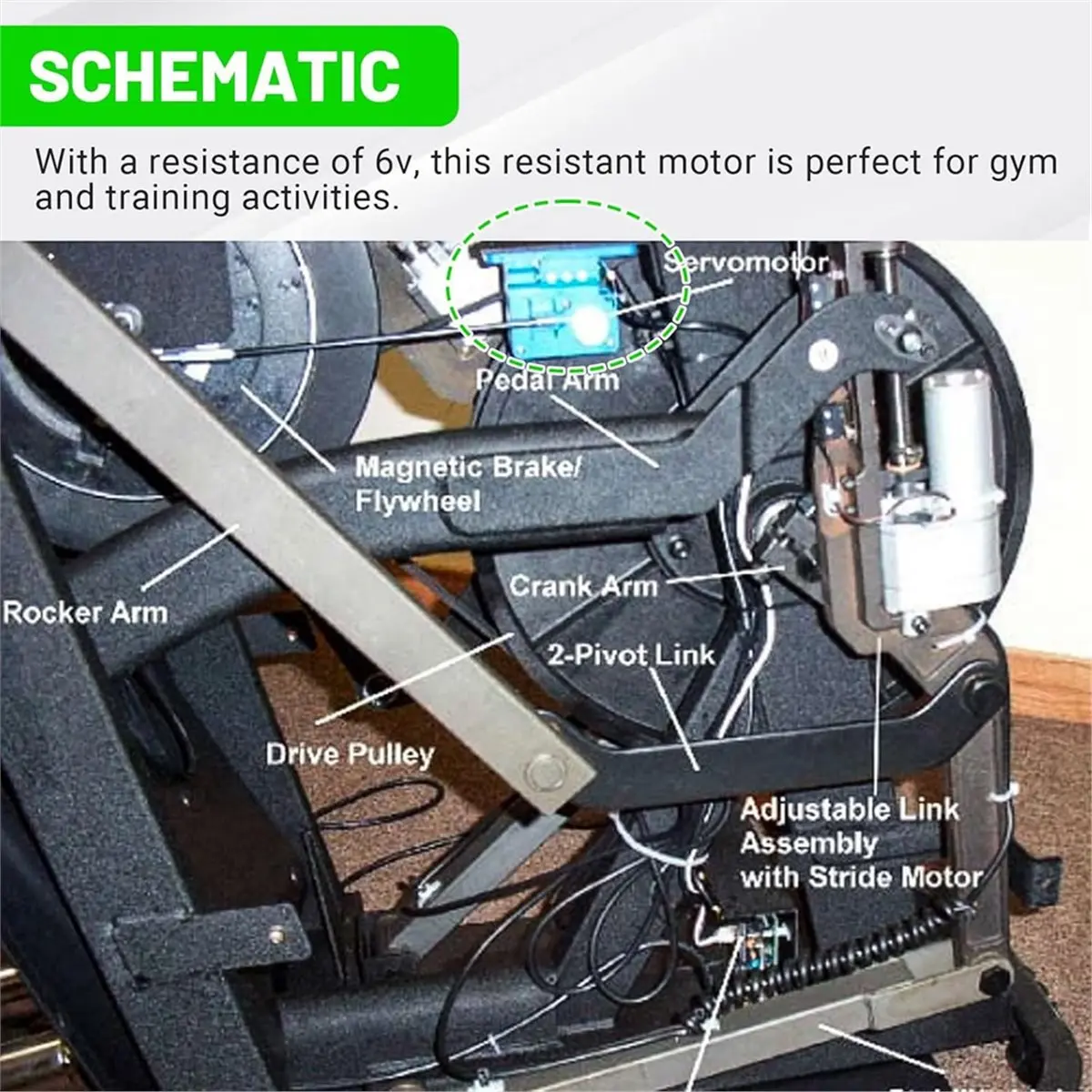 

AB31 MFR-M-100A-5P0CW 9UES0010 Resistance Gear Servo Motor Brake Tensioner for True Fitness Bike Elliptical, Tension Motor