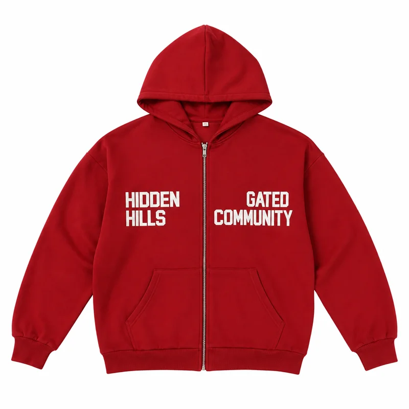 Women Zip Up Hoodie Letter Print Long Sleeve Oversized Sweatshirt Casual Y2K Streetwear Jacket Black Red Hooded Top for Women