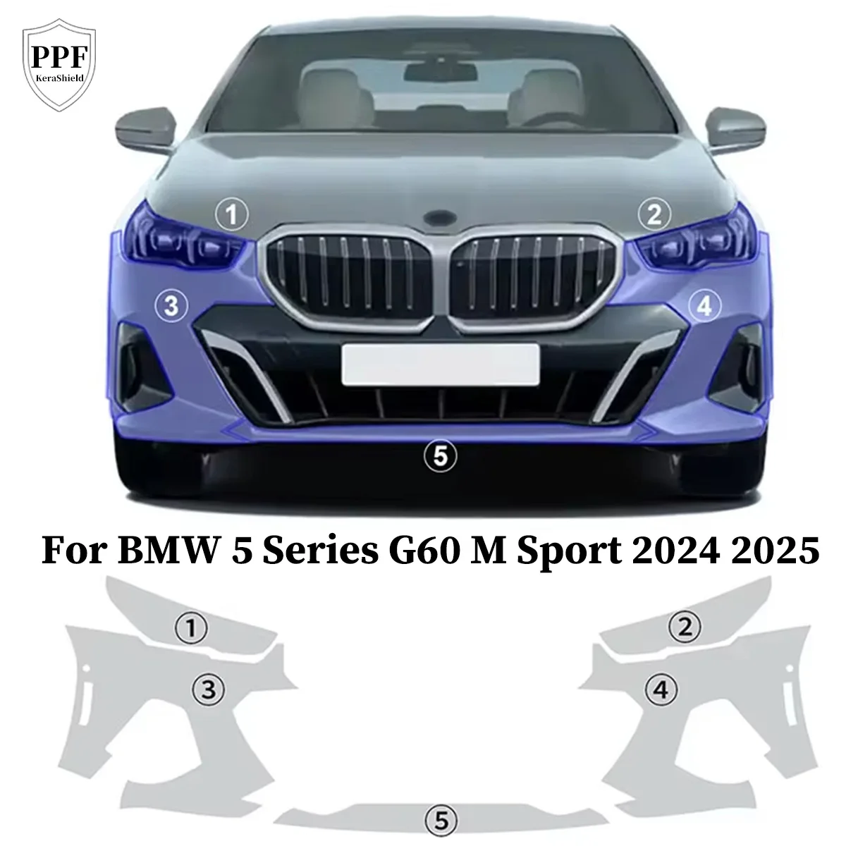 

TPU Paint Protection Film For BMW 5 Series G60 M Sport 2024 2025 Anti-Scratch Car Clear Cover Pre-cut PPF Resistant Repairable