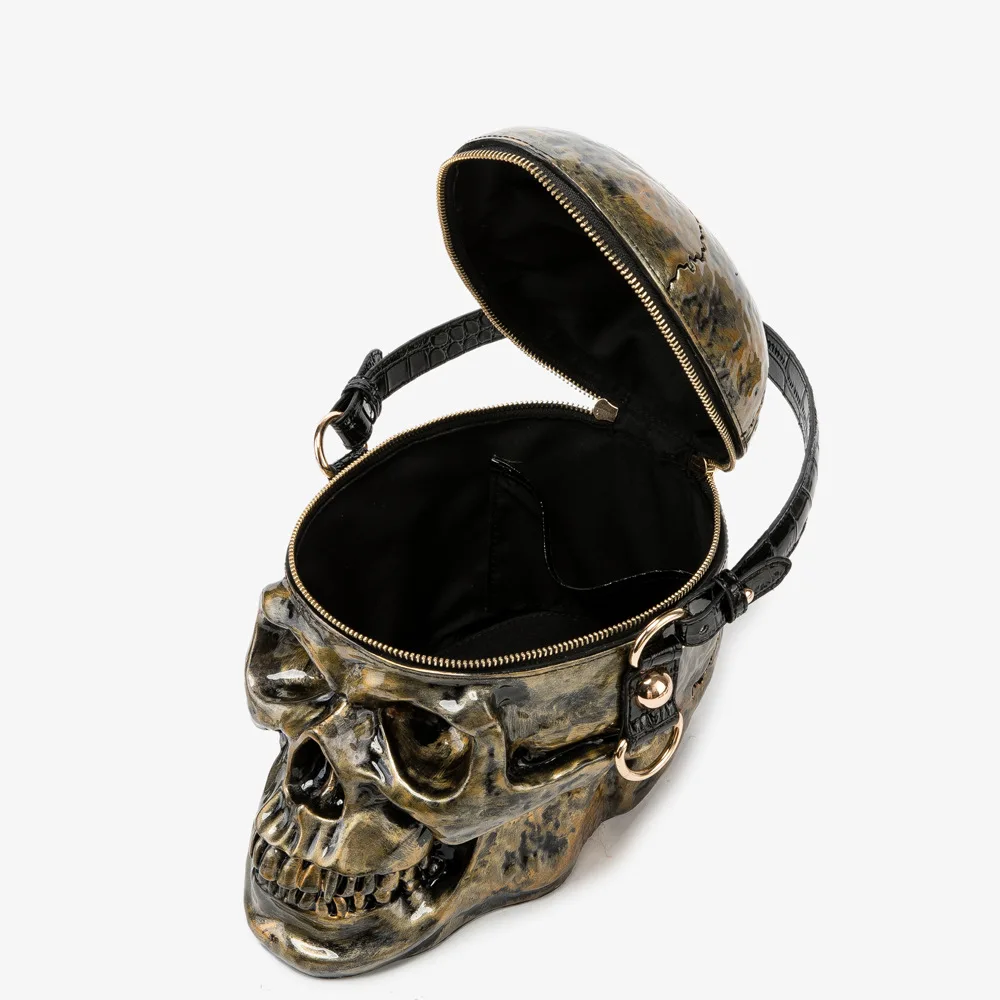 Gothic Style Skeleton Head Crossbody Bag Single Shoulder Bag Handbag Bucket Bag PVC Material Casual Pure Color Medium Size