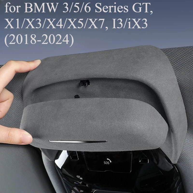 Car Roof Sunglasses Storage Box Suede Liner Glasses Holder Fit BMW 3/5/6 Series GT X1 X3 X4 X5 X7 i3 iX3 18-24