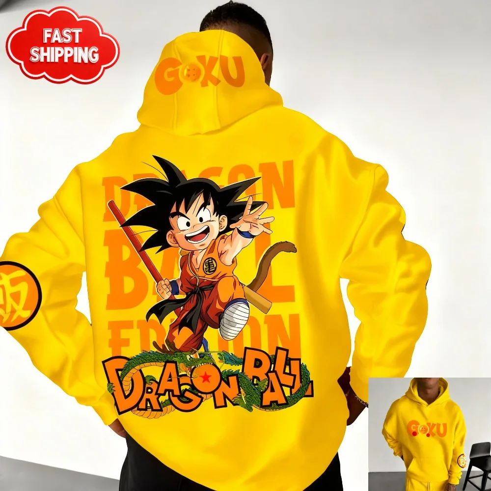 Dragon Ball Anime Hoodie Kid Goku Graphic Men Women Cotton Oversized Comfort Fit Sweatshirt Unisex Streetwear Autumn Winter​
