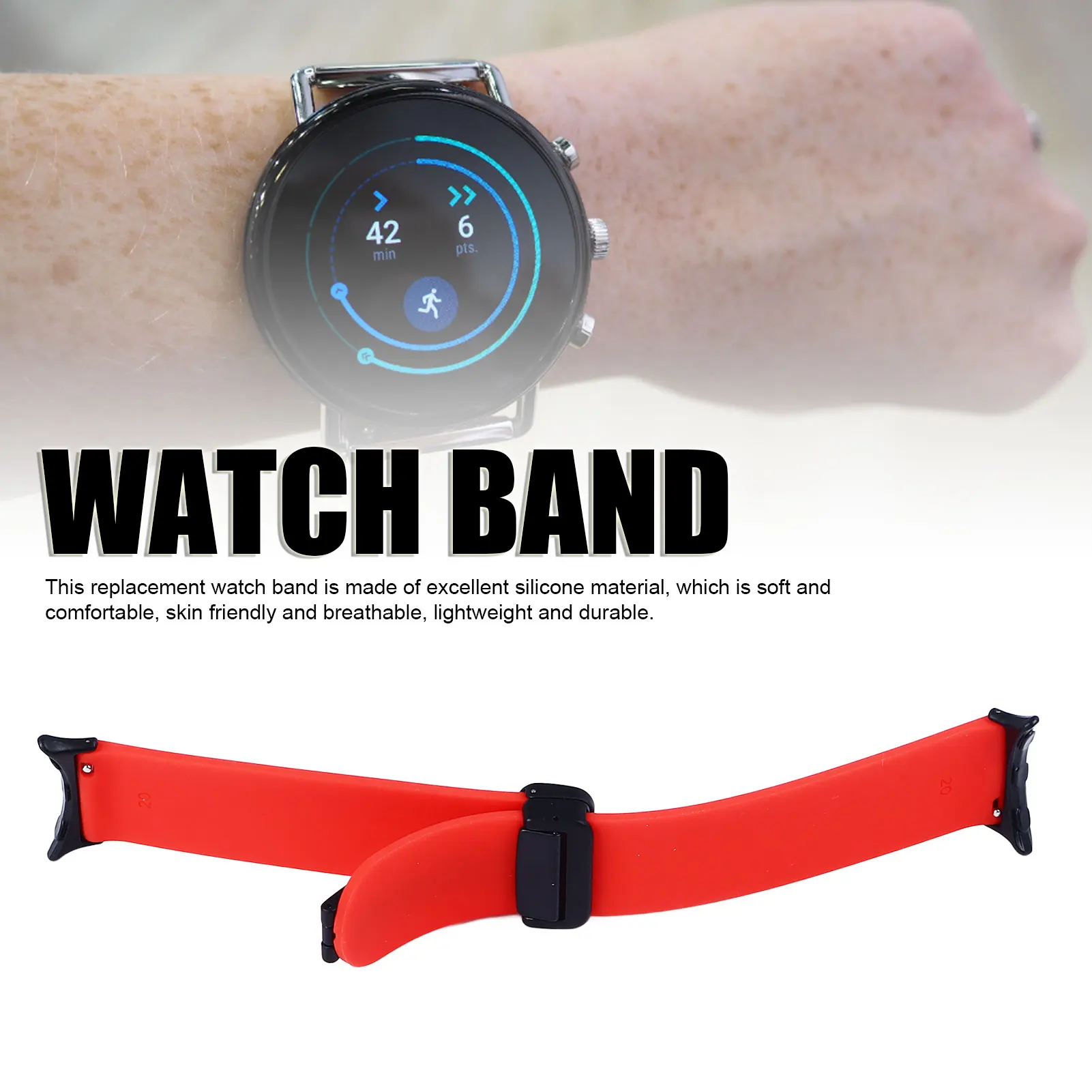 حزام ساعة اليد، حزام معصم مرن من سبائك السيليكون مع إبزيم مغناطيسي لجوجل بيكسل