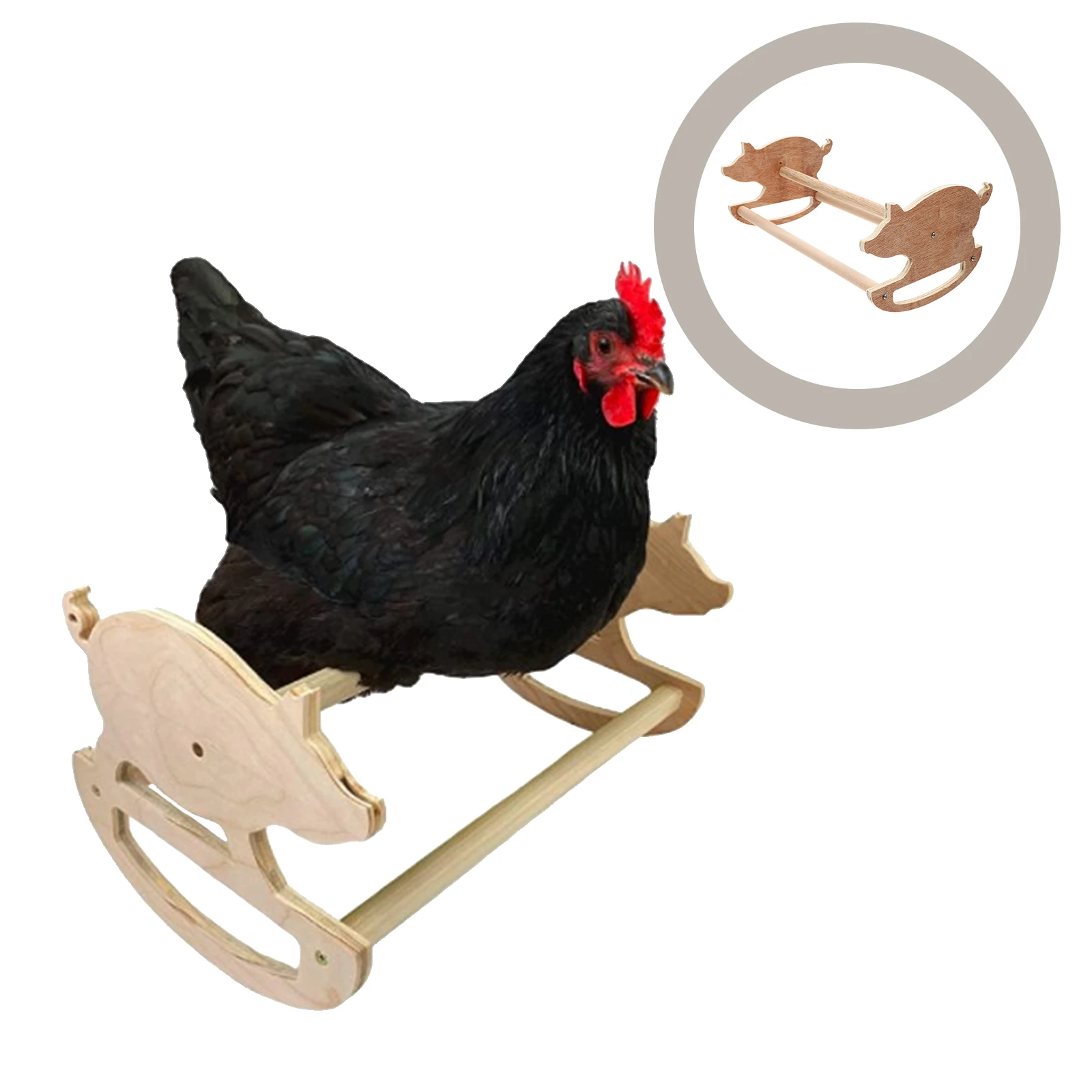 

Wooden Chicken Standing Rack Sturdy Durable Pet Hen Rooster Parrot Perch Stable Easy Install Exercise Fit Bird Cage