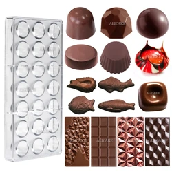 3D Polycarbonate Chocolate Molds Sphere Diamond Chocolate Bombs Bonbons Candy Bar Professional Confectionery Baking Pastry Tools