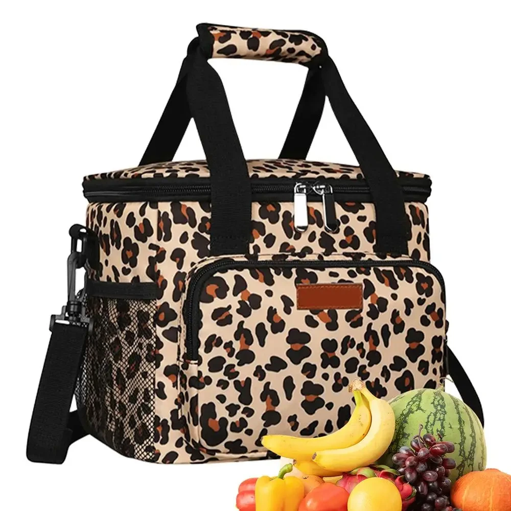 15L Travel Thermal Insulated Lunch Bag Box For Women Portable Cross-Body Food Pouch Adult Cooler Cooling Tote Bag