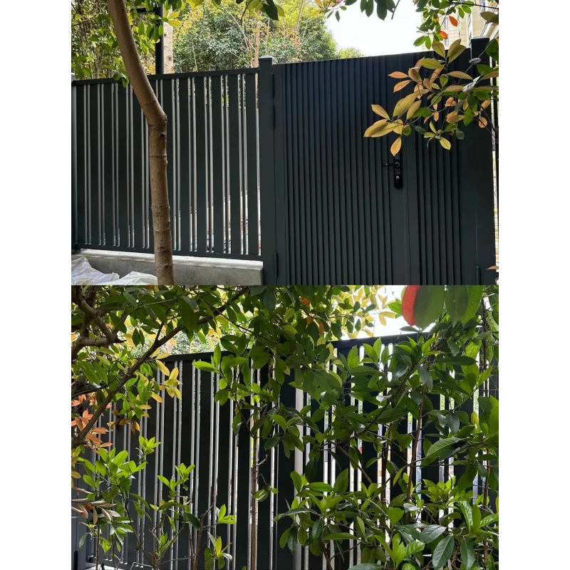 custom.Garden Outdoor Privacy Driveway Flat Gate Aluminum Fence Single Double Sliding Door Fence Panel