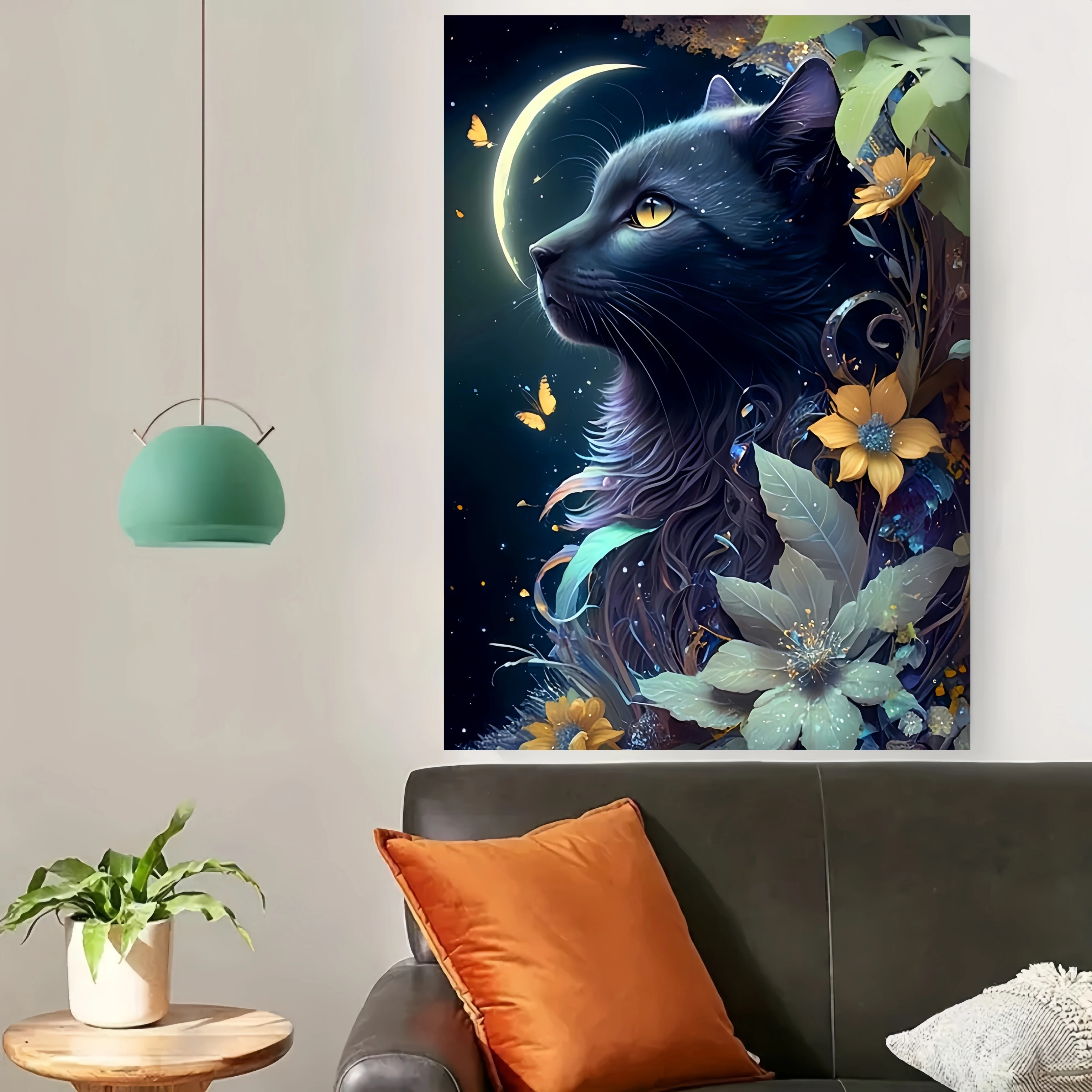 300/500/1000 قطعة ألغاز خشبية للقطط تحت القمر ألغاز الصور المقطوعة لغرفة النوم وغرفة المعيشة لعبة النشاط العائلي المحدبة